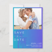 Palm Tree Beach Foto Wedding Save The Date (Vorderseite)
