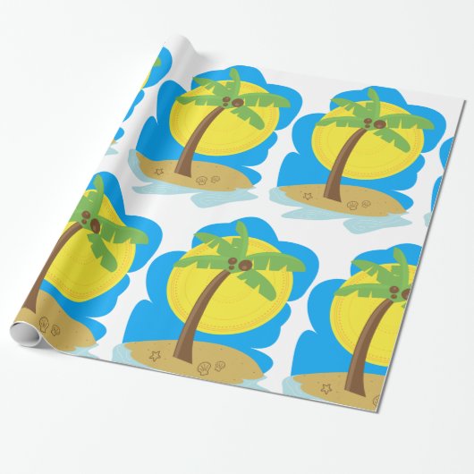 Palm Tree Beach Geschenkpapier (Ungerollt)