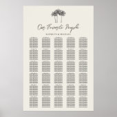 Palm Tree Beach Hochzeit 30 Tischkarten Poster (Vorne)