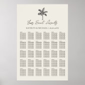 Palm Tree Beach Hochzeit 30 Tischkarten Poster (Vorne)