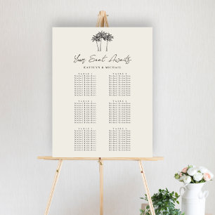 Palm Tree Beach Hochzeit 6 Tischsitzkarten Poster