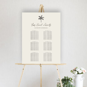 Palm Tree Beach Hochzeit 6 Tischsitzkarten Poster