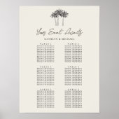 Palm Tree Beach Hochzeit 6 Tischsitzkarten Poster (Vorne)