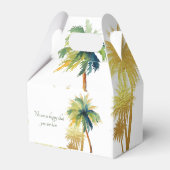Palm Tree Beach Hochzeit Brautparty Gefälligkeitsb Geschenkschachtel (Rückseite)