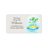 Palm Tree Beach Hochzeit Einladung Rücksendeadress Adressaufkleber (Vorne)