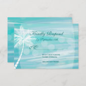 Palm Tree Beach Hochzeit in Urlaubsort RSVP Cards (Vorne/Hinten)