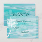 Palm Tree Beach Hochzeit in Urlaubsort RSVP Cards Karte (Vorne/Hinten)