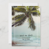 Palm Tree Beach Hochzeit in Urlaubsort Save the Da Date (Vorderseite)