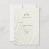 Palm Tree Beach Hochzeit in Urlaubsort UAWG RSVP Karte (Vorderseite)