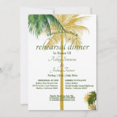 Palm Tree Beach Hochzeit Probe Dinner Card (Vorderseite)