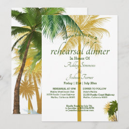Palm Tree Beach Hochzeit Probe Dinner Card