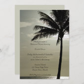 Palm Tree Beach Hochzeit Probe Dinner einladen Einladung (Vorne/Hinten)