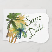 Palm Tree Beach Hochzeit Save the Date (Vorderseite)