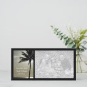 Palm Tree Beach Hochzeit Save the Date Fotokarte (Stehend Vorderseite)