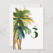 Palm Tree Beach Hochzeit Tischnummer (Vorderseite)