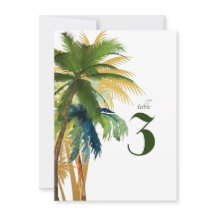 Palm Tree Beach Hochzeit Tischnummer