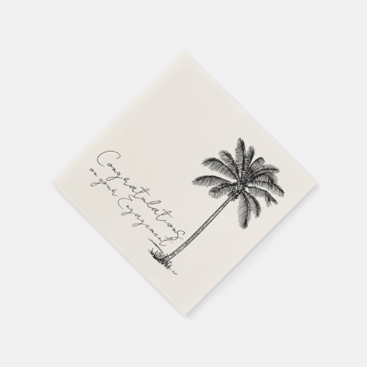 Palm Tree Beach Hochzeit Verlobung Glückwunsch Serviette (Ecke)