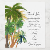 Palm Tree Beach Hochzeiten Weinetikett (Einzelnes Label)