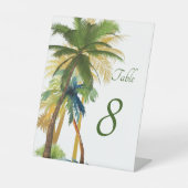 Palm Tree Beach Hochzeitstisch Sockelschild (Vorderseite)