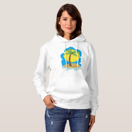 Palm Tree Beach Hoodie (Vorne ganz)
