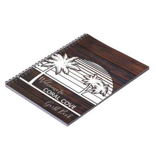 Palm Tree Beach House Gästebuch Nautical Notizblock (Linke Seite)