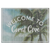 Palm Tree Beach House Name Schneidebrett (Vorderseite)