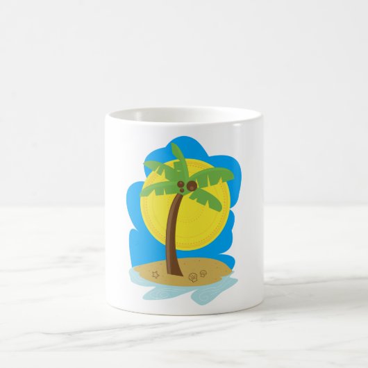 Palm Tree Beach Kaffeetasse (Mittel)