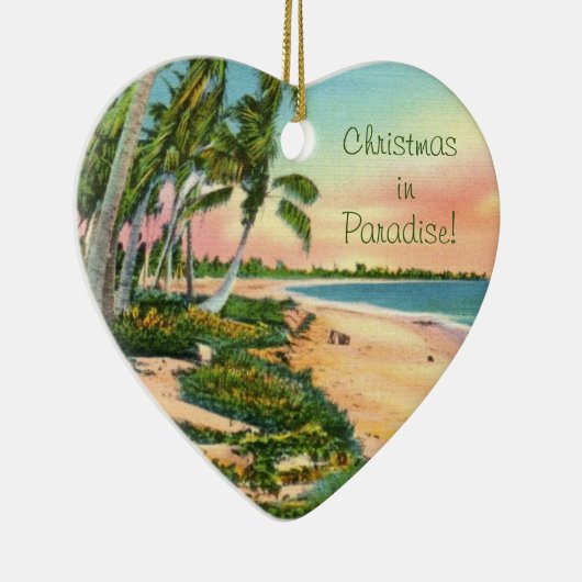 Palm Tree Beach Keramik Ornament (Rechts)