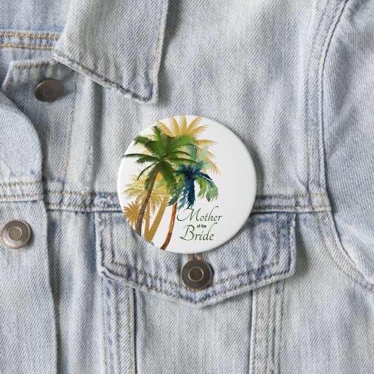 Palm Tree Beach Mother the Bride Button (Beispiel)