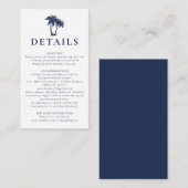 Palm Tree Beach Nautical Navy Details Umschließung Begleitkarte (Vorne/Hinten)