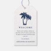 Palm Tree Beach Nautical Navy Hochzeit Geschenkanhänger (Vorderseite)
