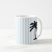 Palm Tree Beach Nautical Stripe Kaffeetasse (VorderseiteRechts)