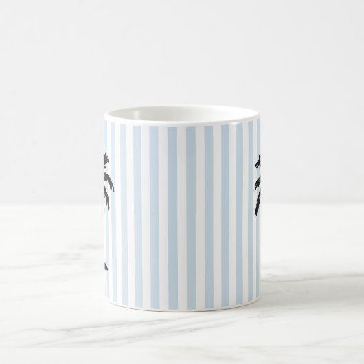 Palm Tree Beach Nautical Stripe Kaffeetasse (Mittel)
