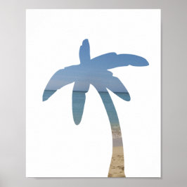 Palm Tree Beach Ocean Foto Printing Poster