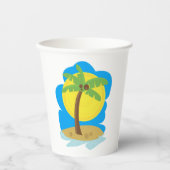Palm Tree Beach Pappbecher (Vorderseite)