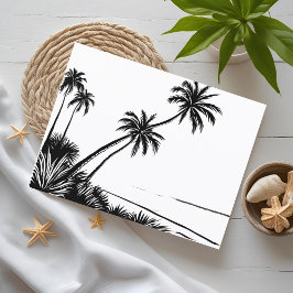 Palm Tree Beach Pen Zeichnend Postkarte