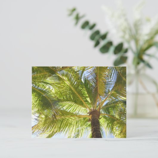 Palm Tree Beach Postcard Postkarte (Stehend Vorderseite)