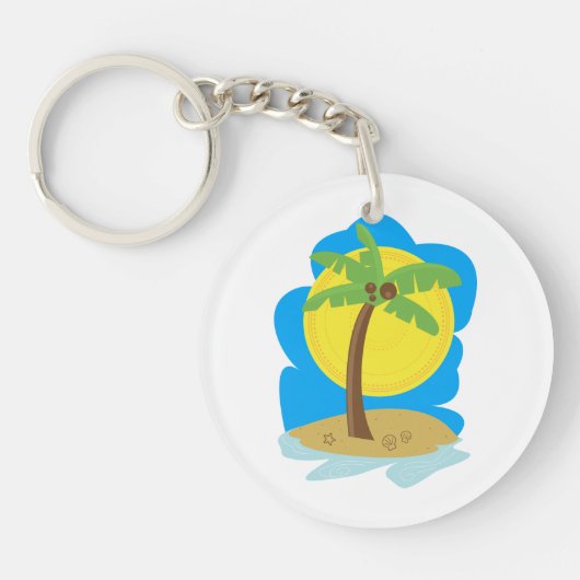 Palm Tree Beach Schlüsselanhänger (Vorderseite)