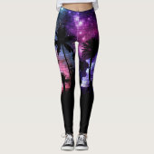 Palm Tree Beach, Space Galaxy Star, Leggings (Vorderseite)