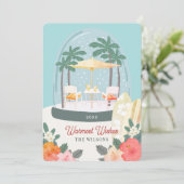 Palm Tree Beach Stühle Snow Globe Weihnachten (Stehend Vorderseite)