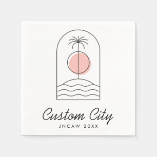 Palm Tree Beach Summer Custom Trade Show Serviette
