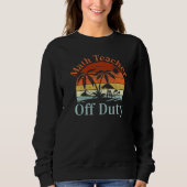 Palm Tree Beach Sunset Retro Math Teacher Summer V Sweatshirt (Vorderseite)