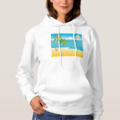 Palm Tree Beach Szene Hoodie (Vorderseite)