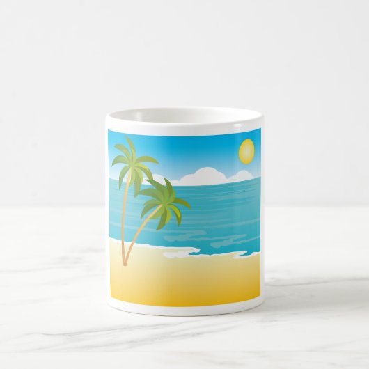 Palm Tree Beach Szene Kaffeetasse (Mittel)