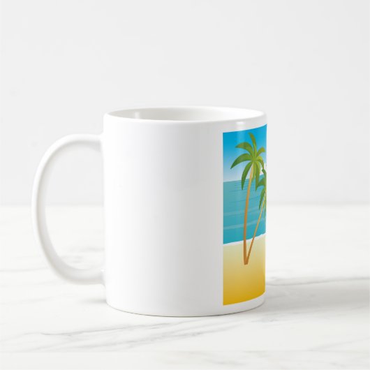 Palm Tree Beach Szene Kaffeetasse (Links)