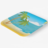 Palm Tree Beach Szene Pappteller (Gewinkelt)