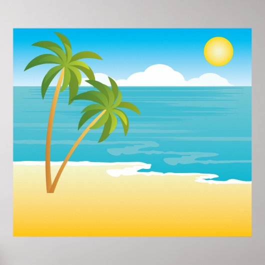 Palm Tree Beach Szene Poster (Vorne)