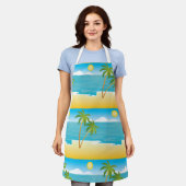 Palm Tree Beach Szene Schürze (Getragen)