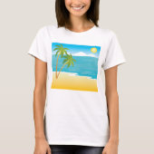 Palm Tree Beach Szene T-Shirt (Vorderseite)