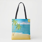 Palm Tree Beach Szene Tasche (Vorderseite)